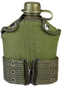 Olive Drab GI Type Plastic Canteen & Pistol Belt