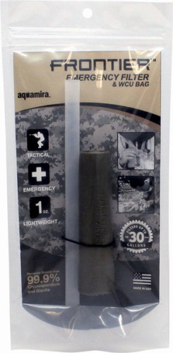 aquamira frontier water filter straw od green